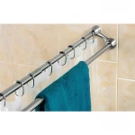 Штанга для шторки телескопическая с полотенцедержателем Zerix CRS-D-125x225 125cm-225cm (нержавеющая сталь) (блистер) (ZX6099)