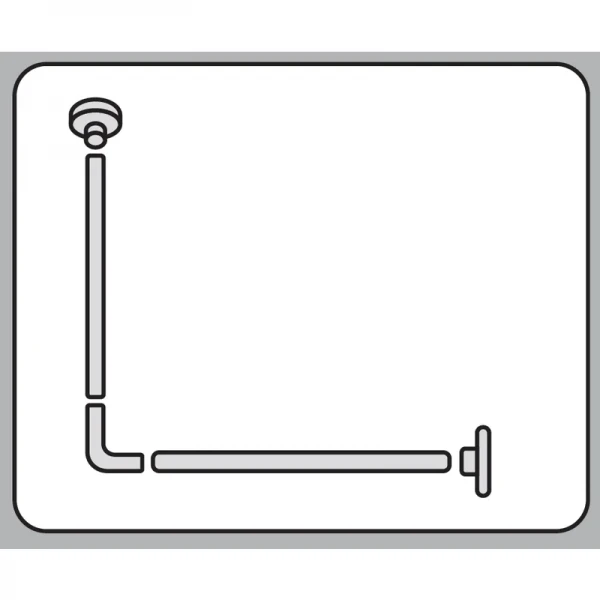 Штанга для шторки угловая Zerix CRS-A-90x90 90x90cm (нержавеющая сталь) (блистер) (ZX6101)