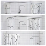 Штанга для шторки П-образная универсальная Zerix CRS-U-80x80x80 80x80x80cm, 80x160cm, 240cm (нержавеющая сталь) (блистер) (ZX6102)