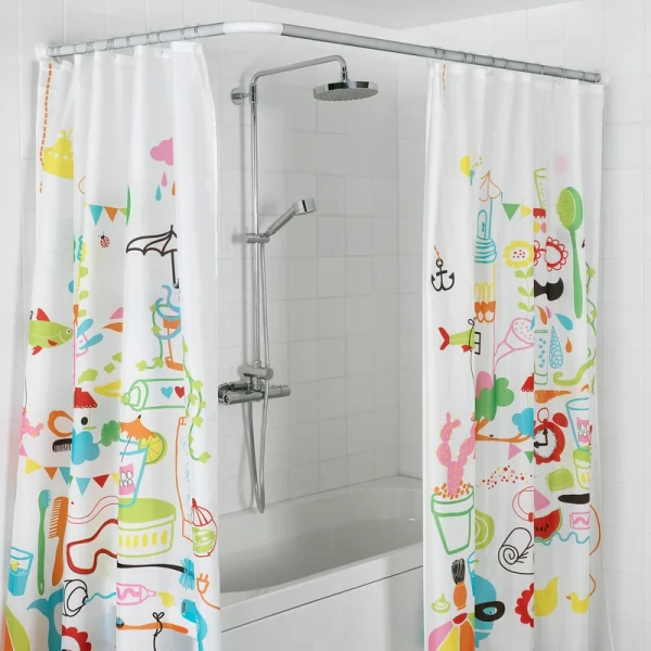 Штанга для шторки П-образная универсальная Zerix CRS-U-90x90x90 90x90x90cm, 90x180cm, 270cm (нержавеющая сталь) (Блистер) (ZX6103)