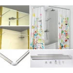 Штанга для шторки П-образная универсальная Zerix CRS-U-90x90x90 90x90x90cm, 90x180cm, 270cm (нержавеющая сталь) (Блистер) (ZX6103)