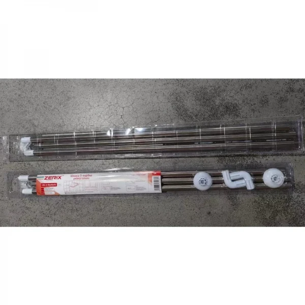 Штанга для шторки П-образная универсальная Zerix CRS-U-90x90x90 90x90x90cm, 90x180cm, 270cm (нержавеющая сталь) (Блистер) (ZX6103)