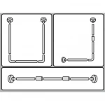 Штанга для шторки П-образная универсальная Zerix CRS-U-90x90x90 90x90x90cm, 90x180cm, 270cm (нержавеющая сталь) (Блистер) (ZX6103)