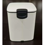 Мусорное ведро с плавным закрытием квадратное Zerix Kubix-TC0106 White 6 л (цвет белый) (ZX6109)