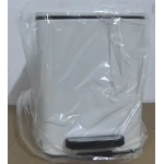 Мусорное ведро с плавным закрытием квадратное Zerix Kubix-TC0106 White 6 л (цвет белый) (ZX6109)