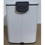 Мусорное ведро с плавным закрытием квадратное Zerix Kubix-TC0106 White 6 л (цвет белый) (ZX6109)