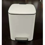 Мусорное ведро с плавным закрытием квадратное Zerix Kubix-TC0106 White 6 л (цвет белый) (ZX6109)