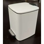Мусорное ведро с плавным закрытием квадратное Zerix Kubix-TC0106 White 6 л (цвет белый) (ZX6109)