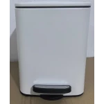 Мусорное ведро с плавным закрытием квадратное Zerix Kubix-TC0106 White 6 л (цвет белый) (ZX6109)