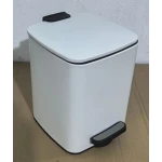 Мусорное ведро с плавным закрытием квадратное Zerix Kubix-TC0106 White 6 л (цвет белый) (ZX6109)