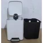 Мусорное ведро с плавным закрытием квадратное Zerix Kubix-TC0106 White 6 л (цвет белый) (ZX6109)