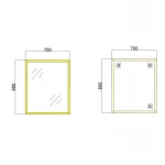 Зеркало настенное Zerix FONTE MRZ09-60x85-Reverse GOLD прямоугольное в золотой раме (ZX6211)