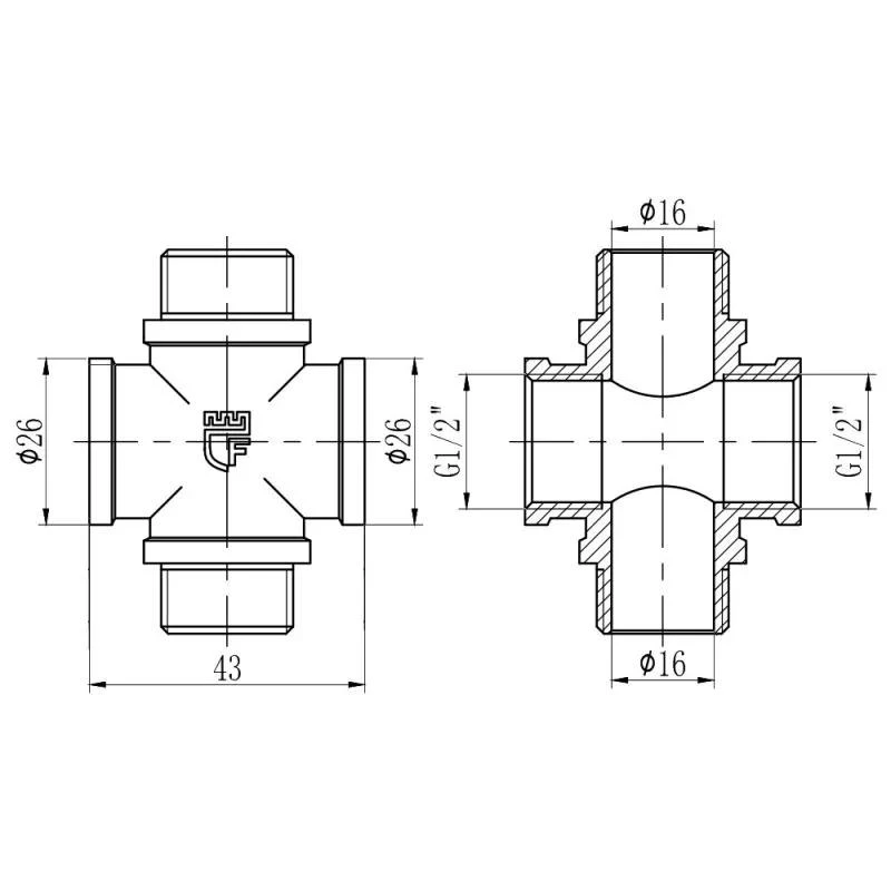 Крестовина SD Forte 1/2