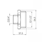 Ниппель редукционный Thermo Alliance Forte 1 1/2х3/4