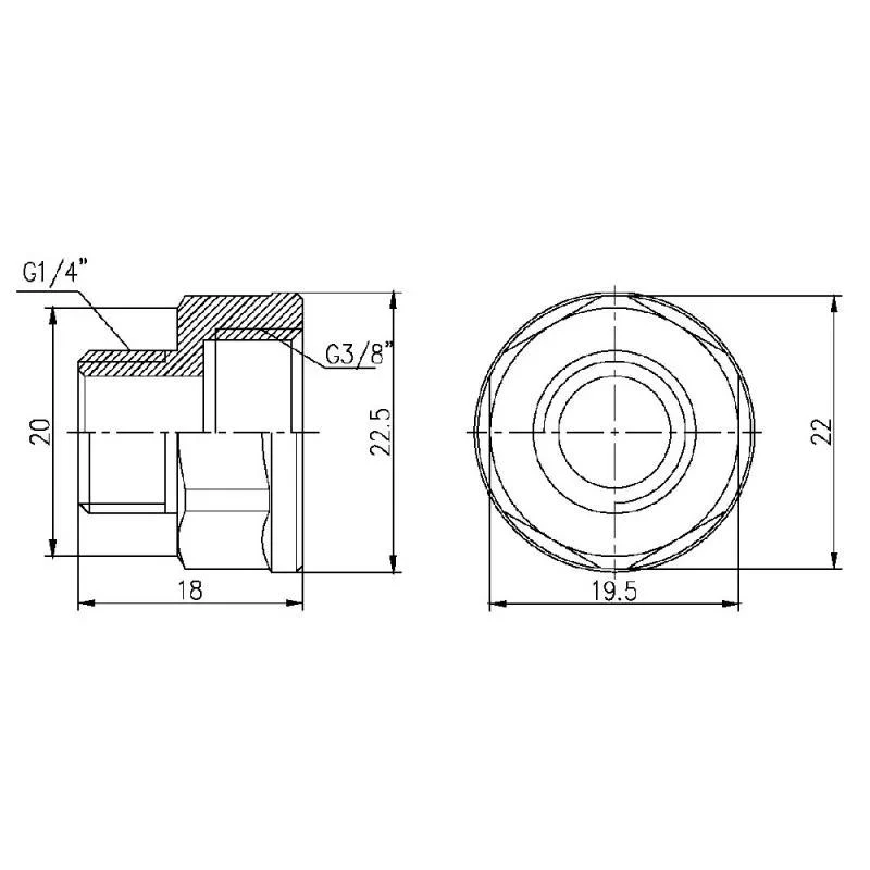 Переход SD Forte 3/8