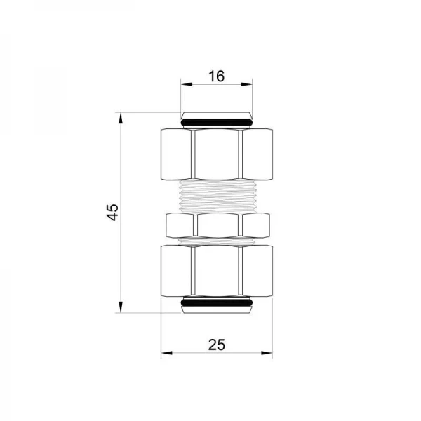 Переходник обжимной SD Plus 16х16 SD152W1616