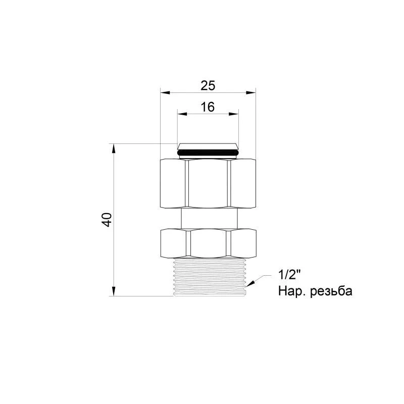 Переходник обжимной SD Plus 16х1/2