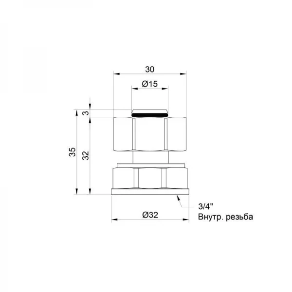 Переходник обжимной SD Plus 20х3/4
