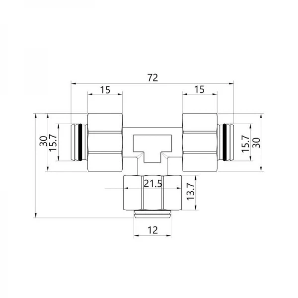 Тройник обжимной SD Plus 20х16х20 SD158W201620