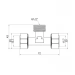 Тройник обжимной SD Plus 20х1/2