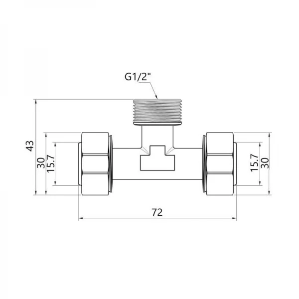 Тройник обжимной SD Plus 20х1/2
