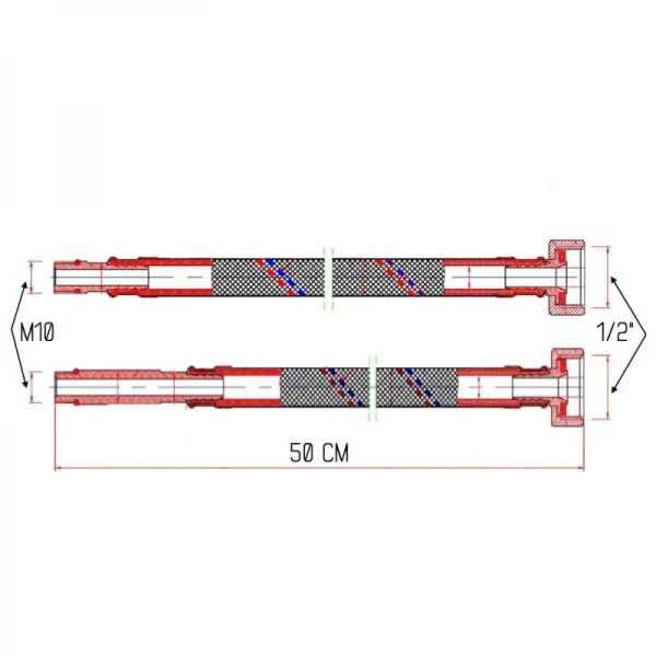 Гибкая подводка для смесителя SD Forte М10 50 см SF380W50