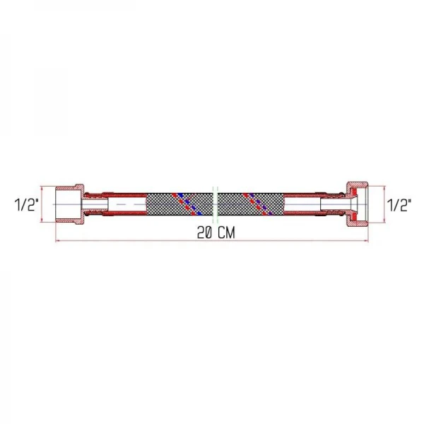 Гибкая подводка для воды SD Forte ВН 20 см SF382W20