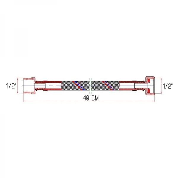 Гибкая подводка для воды SD Forte ВН 40 см SF382W40