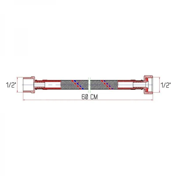 Гибкая подводка для воды SD Forte ВН 60 см SF382W60