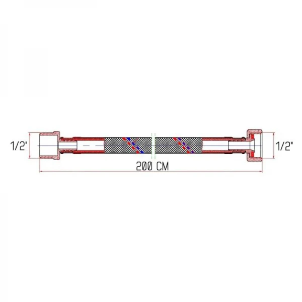 Гибкая подводка для воды SD Forte ВН 200 см SF382W200
