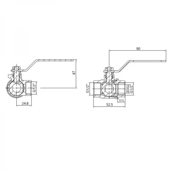 SD Plus Кран шаровой трехходовой 1/2