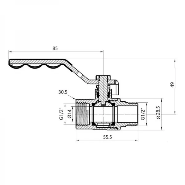 Кран шаровой SD Plus 1/2