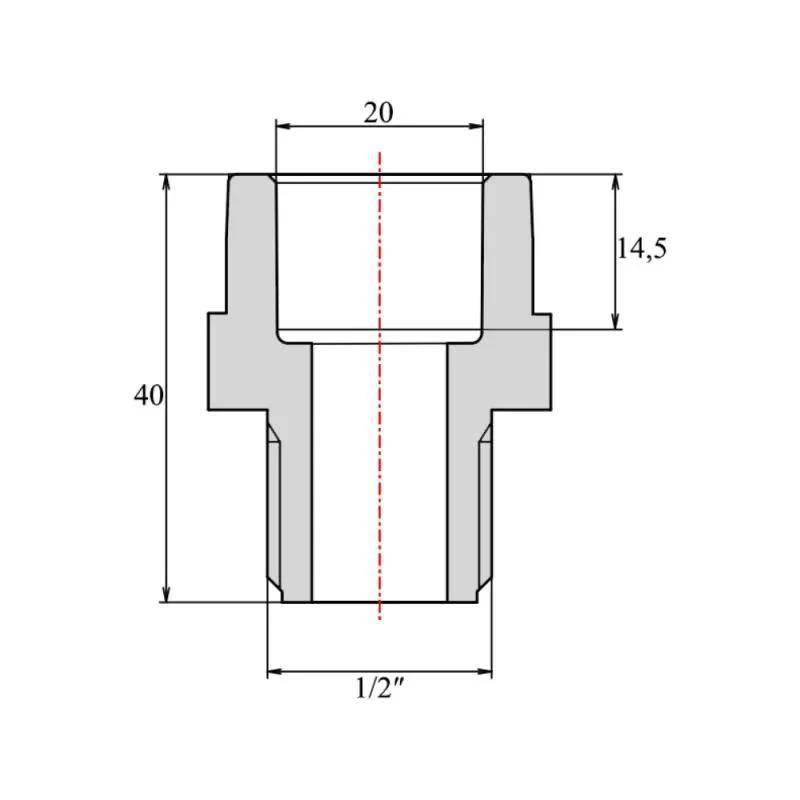 Заглушка PPR Blue Ocean з різьбою 20х1/2