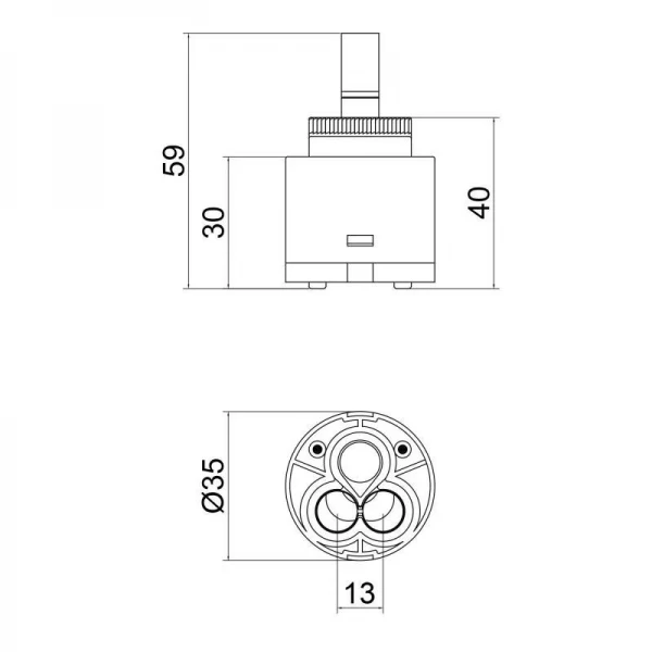 Картридж для смесителя Qtap Spojeni 35 мм QT35MM
