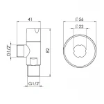 Кран угловой Thermo Alliance Standart (ручка круглая) с керам.буксой 1/2