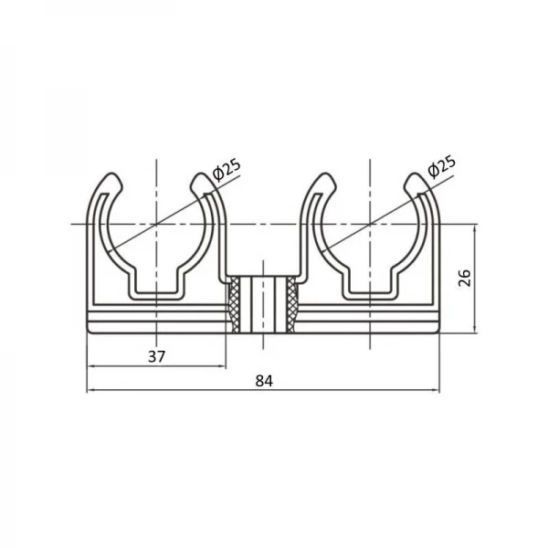 Крепеж PPR Blue Ocean 25 двойной