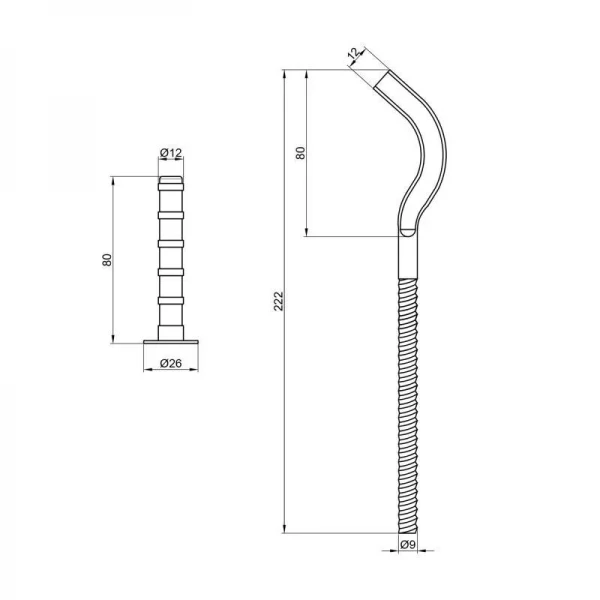 Крепеж SD Plus на чугунный радиатор 10х230 мм SD113230
