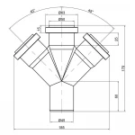 Крестовина канализационная TA Sewage 50, 45°