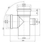 Крестовина канализационная TA Sewage 110х110х110х50, 90°