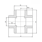 Крестовина PPR Blue Ocean 25
