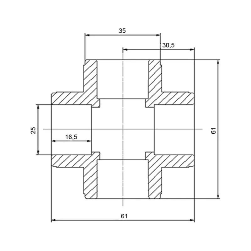 Хрестовина PPR Blue Ocean 25