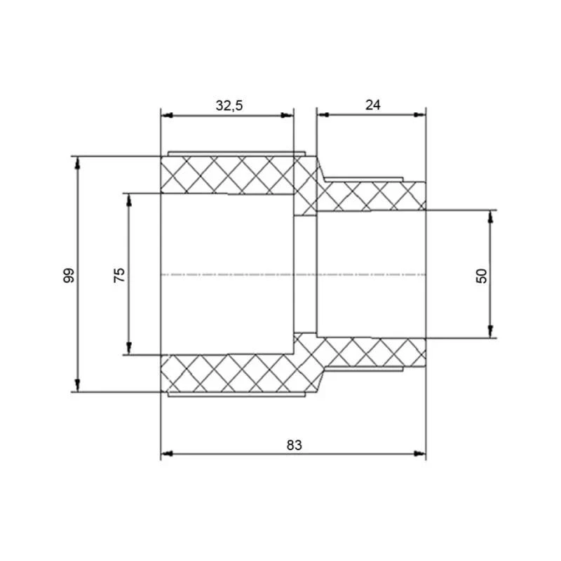 Муфта PPR Blue Ocean 75х50 редукційна