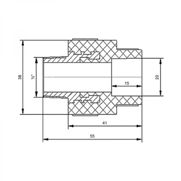 Муфта PPR Blue Ocean 20х1/2