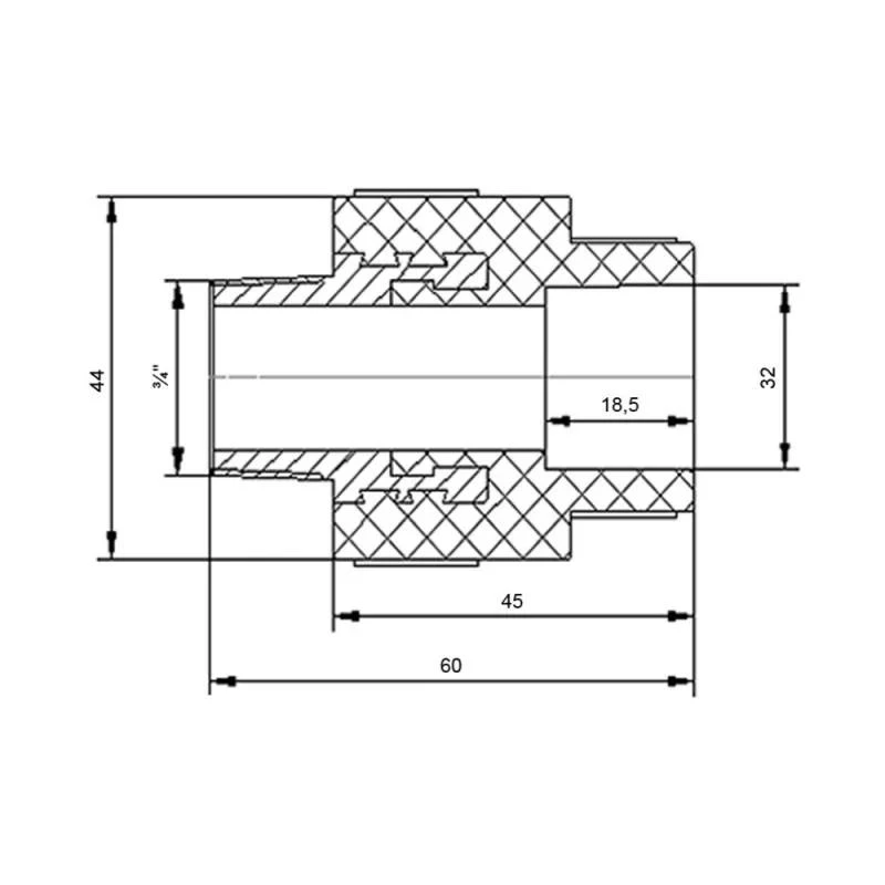 Муфта PPR Blue Ocean 32х3/4