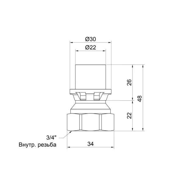 Переходник пресс Icma 20х3/4