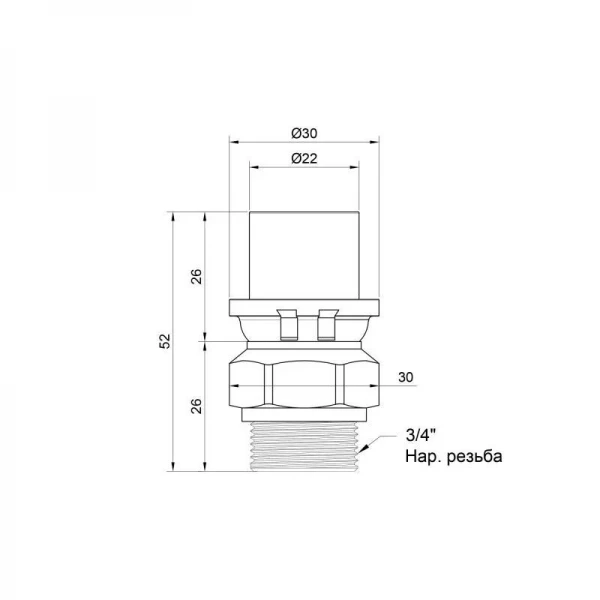 Переходник пресс Icma 20х3/4