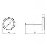 Термометр Icma 0-120°С для антиконденсационного клапана №134