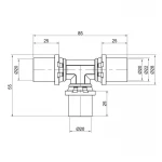 Тройник пресс Icma 20х20х20 №406