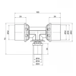 Тройник пресс Icma 32х16х32 №406