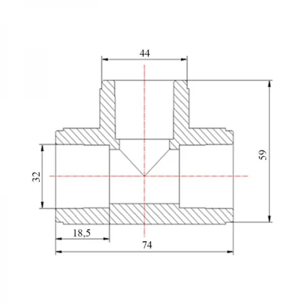 Тройник PPR Blue Ocean 32